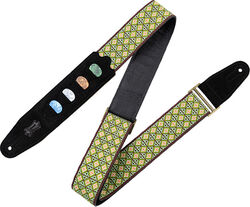 Gitaarriem Levy's 5 cm jacquard guitar strap with 4 pick holder - Design 25