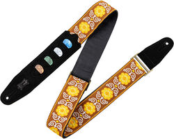 Gitaarriem Levy's 5 cm jacquard guitar strap with 4 pick holder - Design 27
