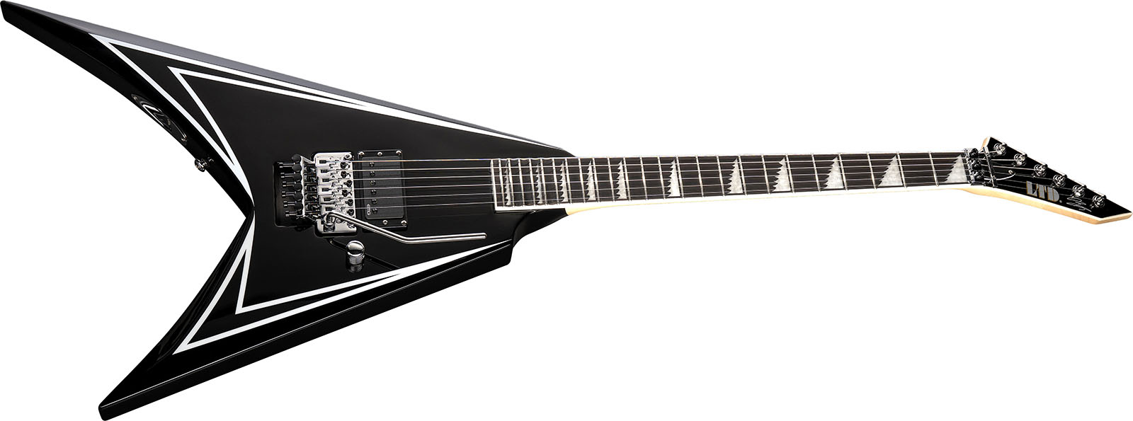 Ltd Alexi Laiho Sawtooth Se 20th Ann. Signature 1h Fr Eb - Black With White Bevels - Metal elektrische gitaar - Variation 2
