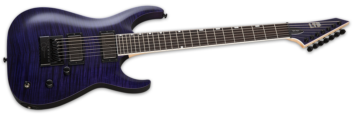Ltd Brian Head Welch Sh-7 Evertune Signature 2h Fishman Fluence Ht Eb - See Thru Purple - Elektrische gitaar in Str-vorm - Variation 1