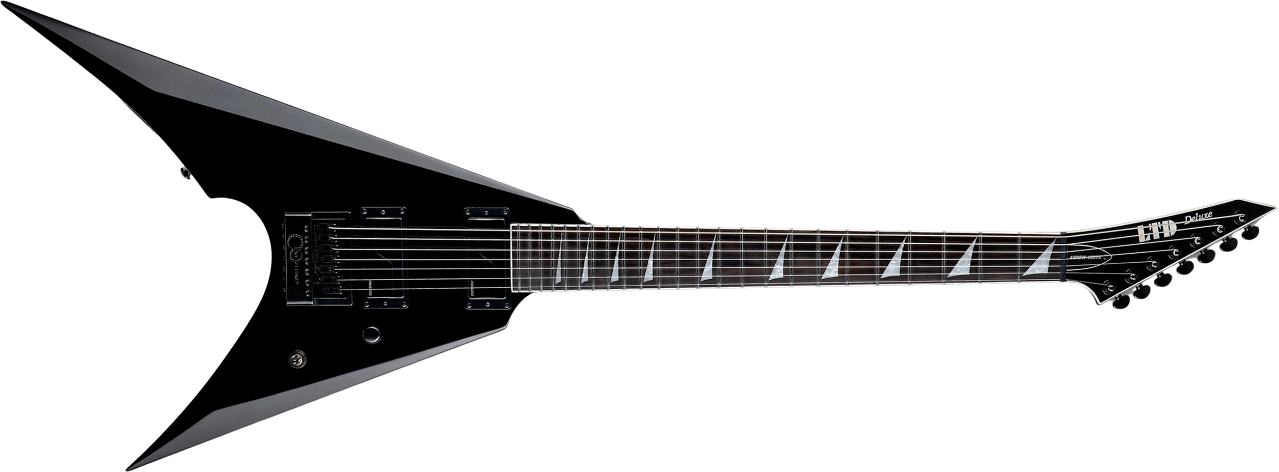 Ltd Arrow 1007 Baritone Evertune 7c 2h Fishman Fluence Ht Eb - Black - Bariton elektrische gitaar - Main picture