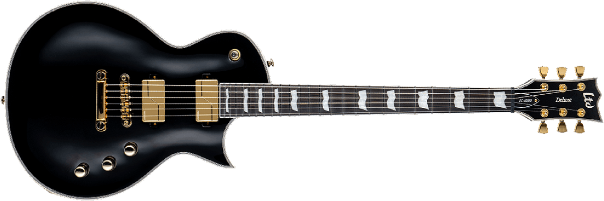 Ltd Ec-1000 Deluxe Gh Hh Fishman Ht Eb - Black - Metalen elektrische gitaar - Main picture