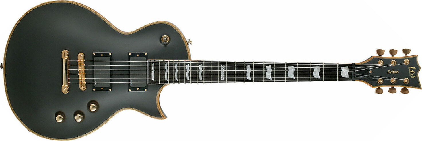 Ltd Ec-1000 Hh Emg Ht Eb - Vintage Black - Enkel gesneden elektrische gitaar - Main picture