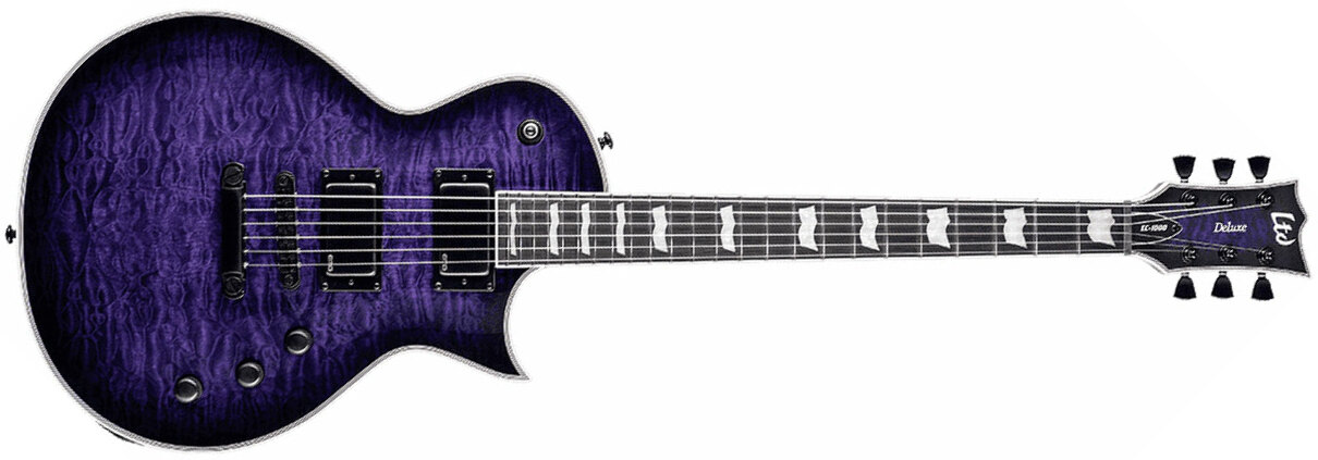 Ltd Ec-1000 Hh Ht Emg Eb - See Thru Purple Sunburst - Enkel gesneden elektrische gitaar - Main picture