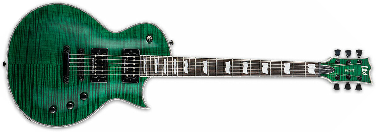Ltd Ec-1000 Hh Seymour Duncan Ht Eb - See Thru Green - Enkel gesneden elektrische gitaar - Main picture