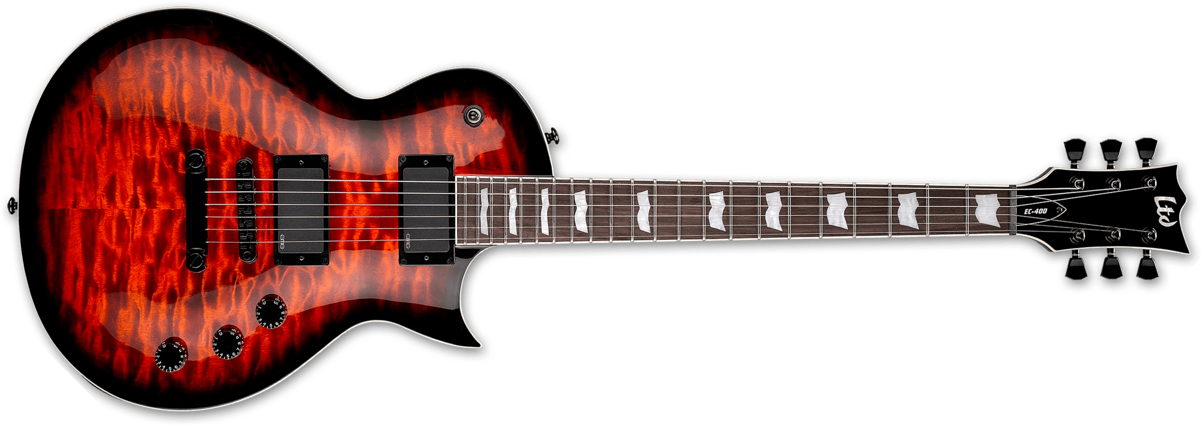 Ltd Ec400qm 2h Emg Ht Rw - Vintage Burst - Single cut gitaar - Main picture