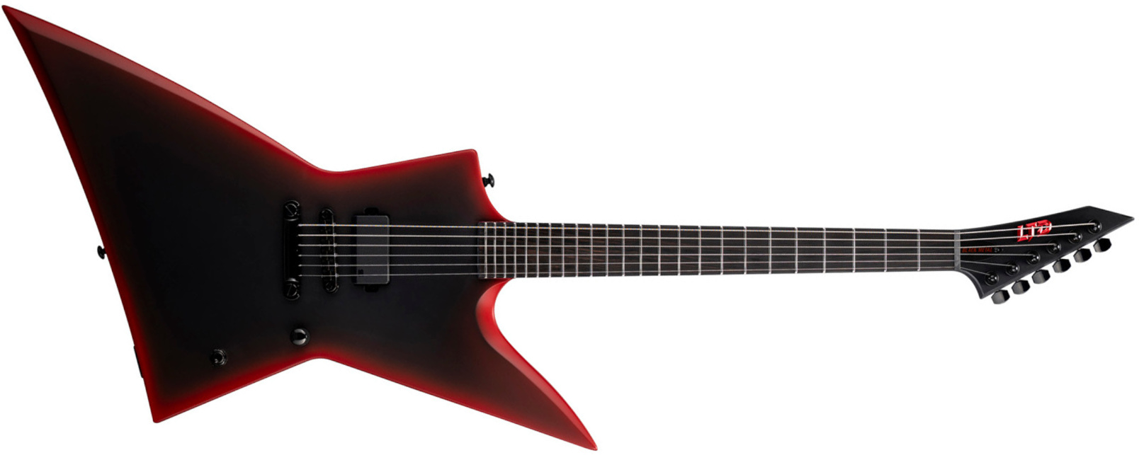 Ltd Exl Black Metal Series Ht 1h Eb - Black Red Burst Satin - Metal elektrische gitaar - Main picture