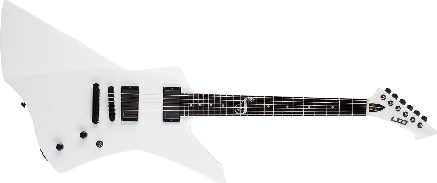 Ltd James Hetfield Snakebyte Emg - Snow White - Metalen elektrische gitaar - Main picture