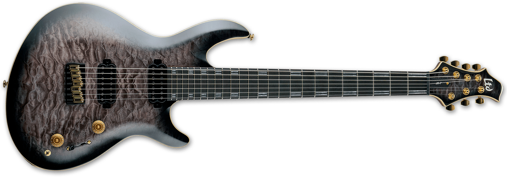 Ltd Javier Reyes Jr7 Signature 7c Baryton 2h Fishman Fluence Ht Eb - Faded Blue Sunburst - Bariton elektrische gitaar - Main picture