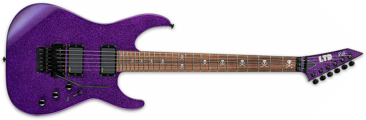 Ltd Kirk Hammett Kh-602 Signature Hh Emg Fr Pf - Purple Sparkle - Elektrische gitaar in Str-vorm - Main picture