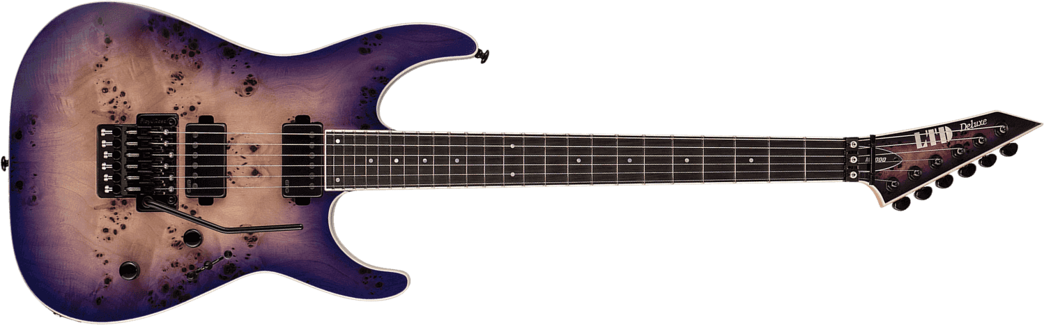 Ltd M-1000 Deluxe Hh Emg Trem Eb - Purple Natural Burst - Elektrische gitaar in Str-vorm - Main picture
