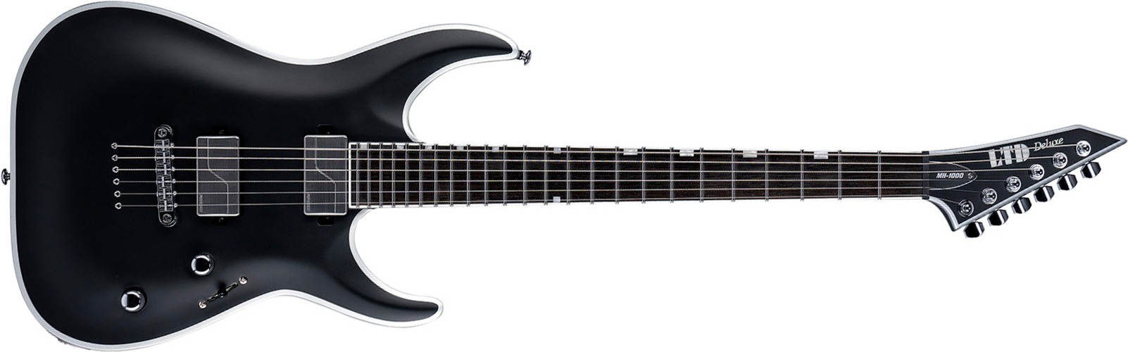 Ltd M-1000nt Bb 2h Fishman Fluence Modern  Ht Eb - Black Satin - Elektrische gitaar in Str-vorm - Main picture