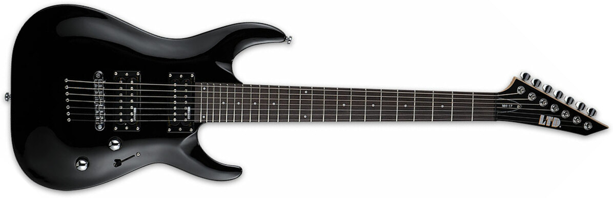 Ltd Mh-17 Kit 7-cordes Hh Ht Jat +housse - Black - 7-snarige elektrische gitaar - Main picture