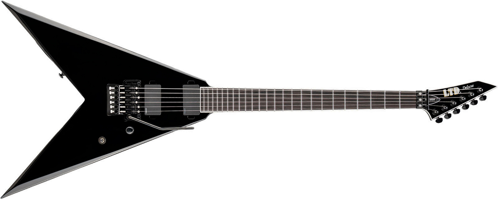 Ltd Nv1000 2h Emg Fr Eb - Black - Metal elektrische gitaar - Main picture