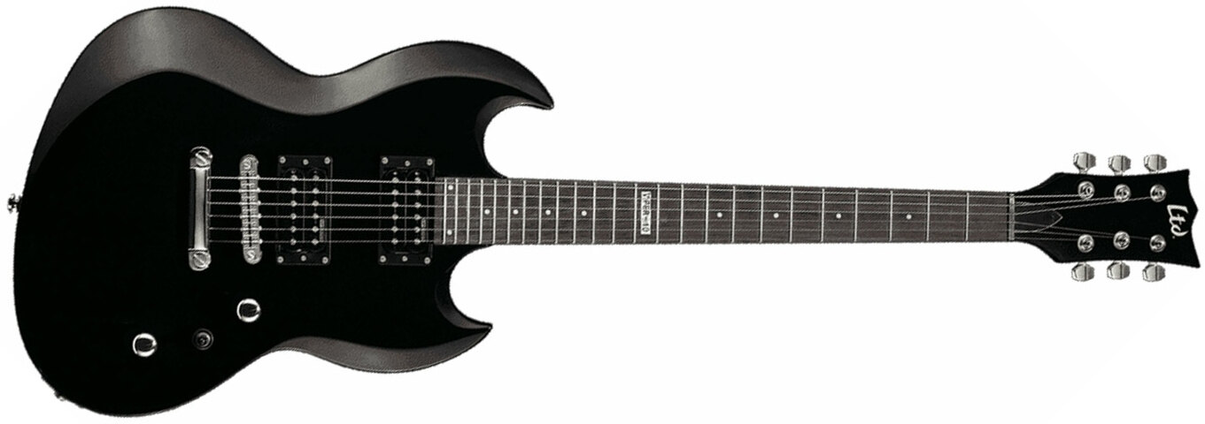 Ltd Viper-10 Kit Hh Ht Jat - Black - Guitarra eléctrica de doble corte. - Main picture