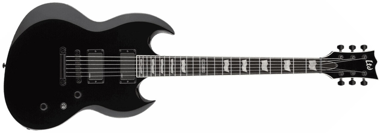 Ltd Viper-401 Hh Emg Ht Rw - Black - Guitarra eléctrica de doble corte. - Main picture