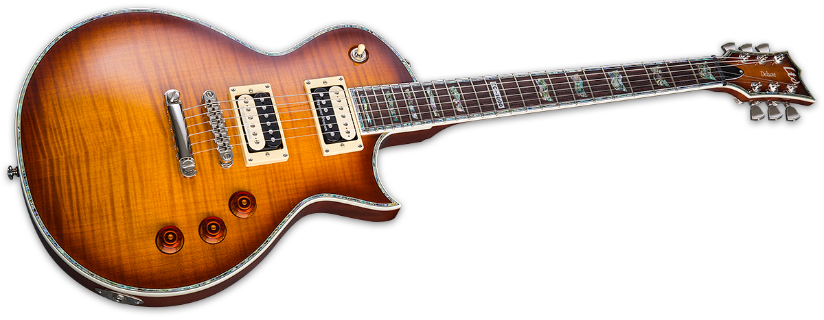 Ltd Ec-1000 Lh Gaucher Seymour Duncan - Amber Sunburst - Linkshandige elektrische gitaar - Variation 2