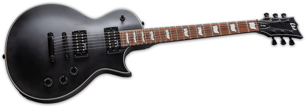 Ltd Ec-256 Hh Ht Jat - Black Satin - Enkel gesneden elektrische gitaar - Variation 1