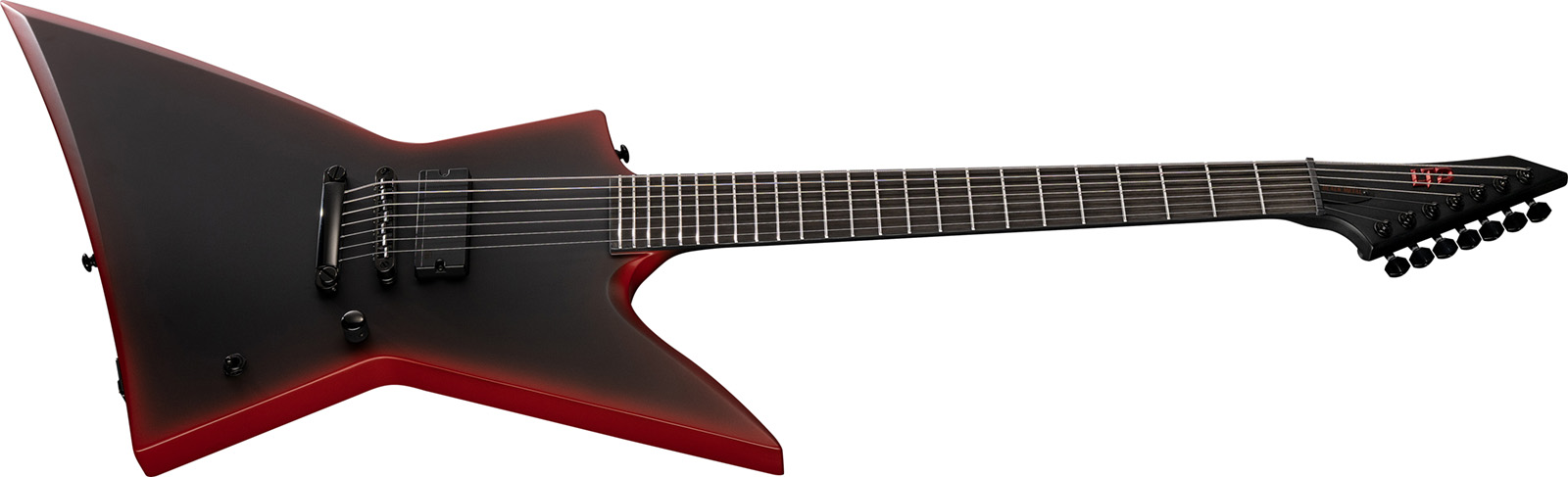 Ltd Exl-7 Black Metal Series 7-cordes Ht 1h Eb - Black Red Burst Satin - Metal elektrische gitaar - Variation 2