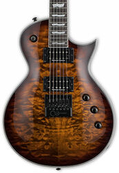 Enkel gesneden elektrische gitaar Ltd EC-1000 Evertune - Dark brown sunburst