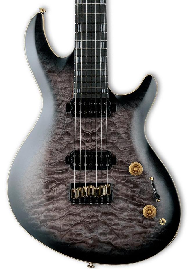 Bariton elektrische gitaar Ltd Javier Reyes JR-7 7-String (Baritone) - Faded blue sunburst