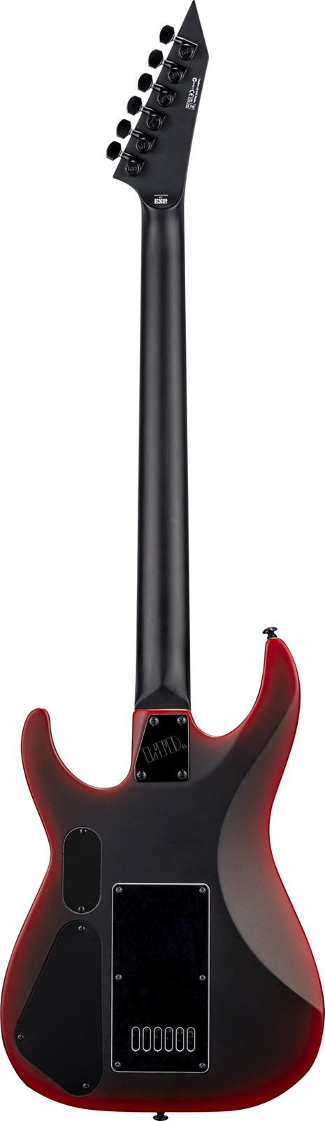 Ltd M-6 Evertune Baritone Black Metal Series Ht 1h Eb - Black Red Burst Satin - Elektrische gitaar in Strat vorm - Variation 1