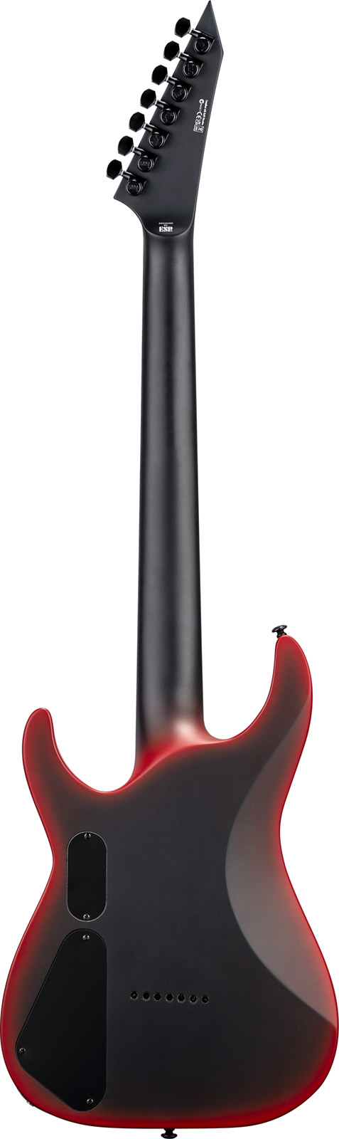 Ltd M-7 Baritone Black Metal Series 7-cordes Ht 1h Eb - Black Red Burst Satin - Elektrische gitaar in Strat vorm - Variation 1