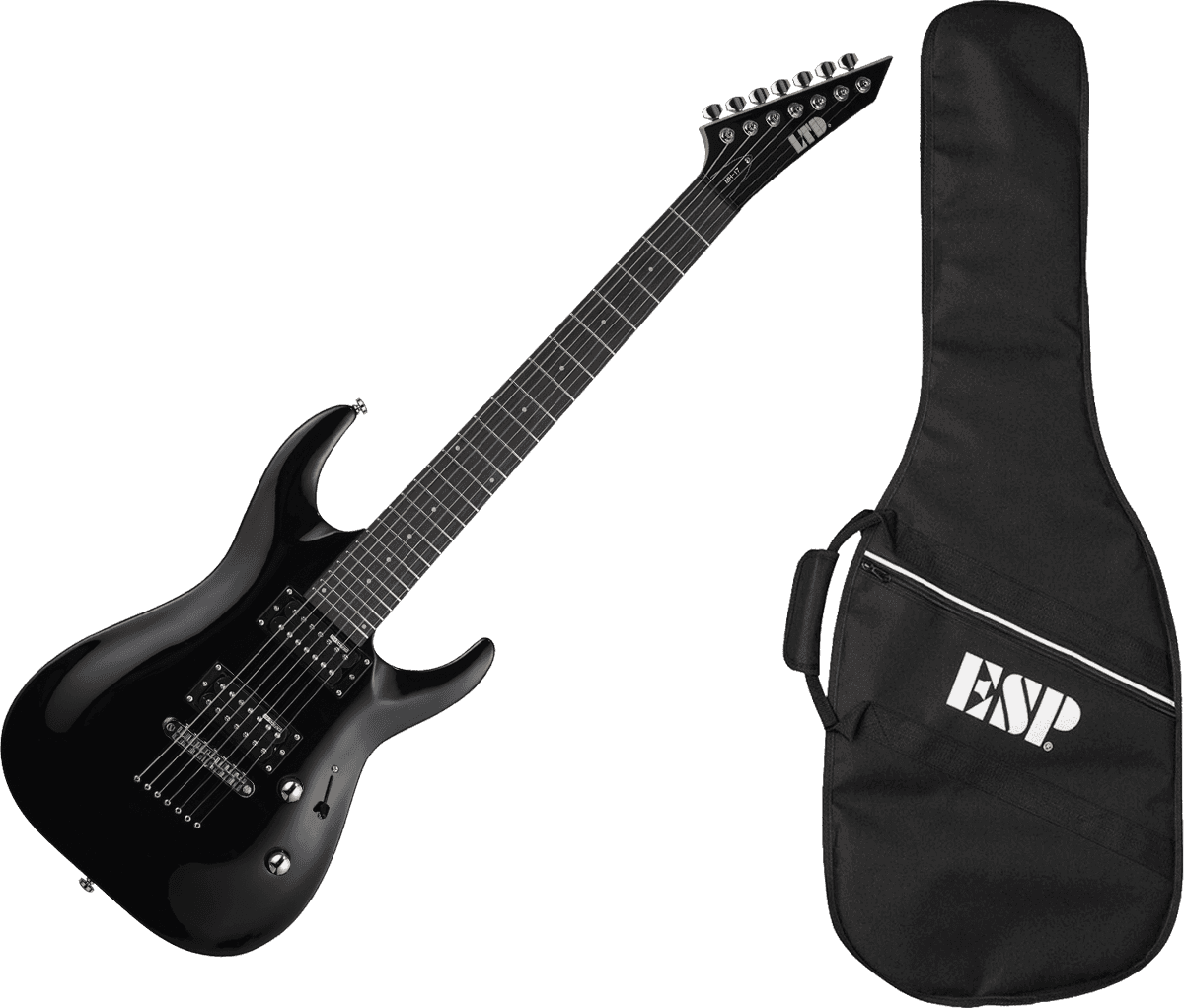 Ltd Mh-17 Kit 7-cordes Hh Ht Jat +housse - Black - 7-snarige elektrische gitaar - Variation 2