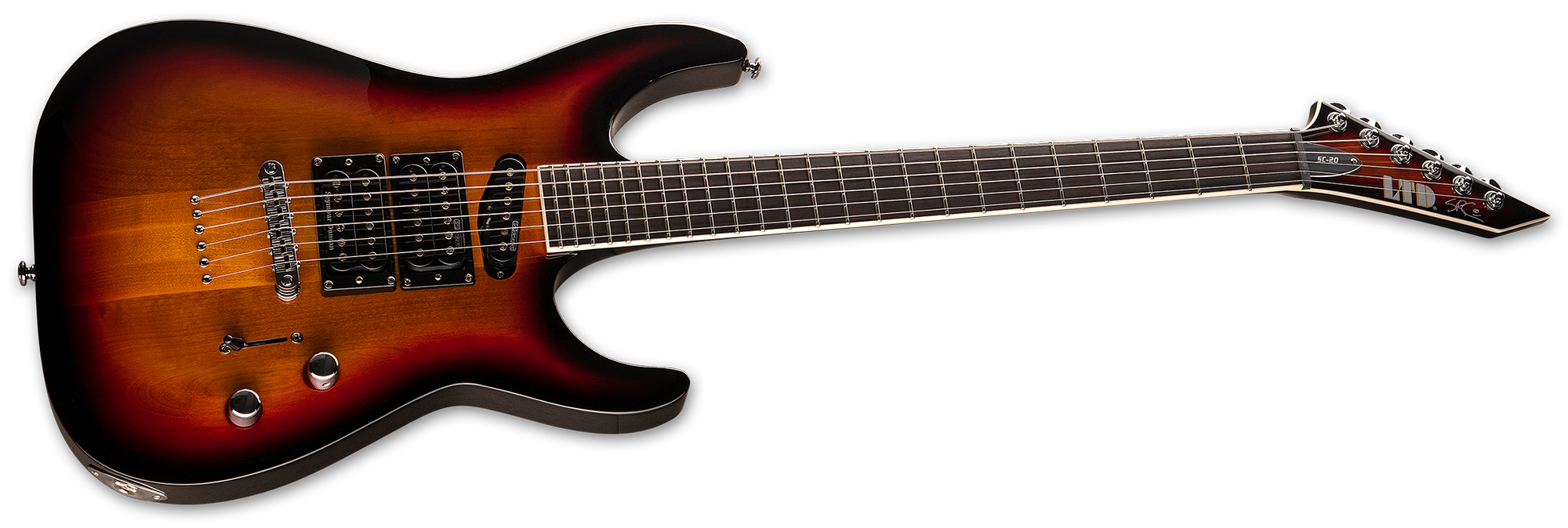 Ltd Stephen Carpenter Sc-20 Signature Hhs Ht Eb - 3-tone Burst - 7-snarige elektrische gitaar - Variation 1