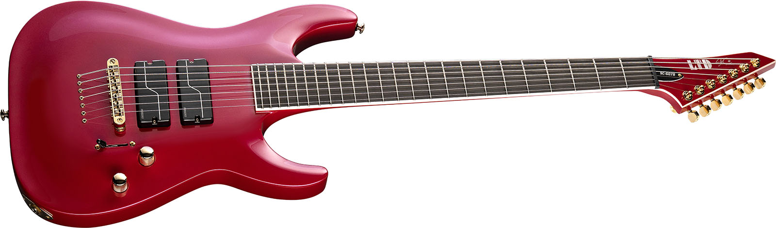 Ltd Stephen Carpenter Sc607 Baritone Signature 7c 2h Fishman Fluence Ht Eb - Magenta - Bariton elektrische gitaar - Variation 2