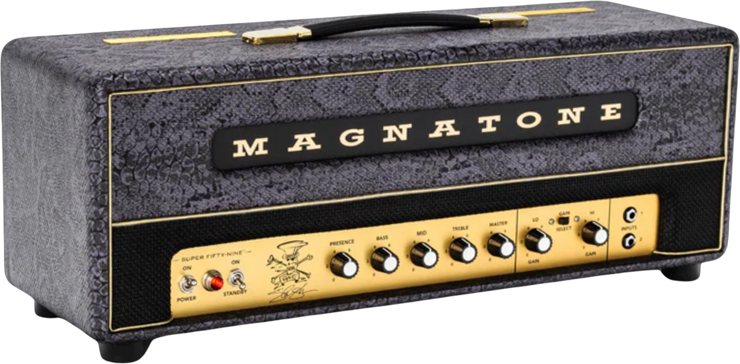 Magnatone Slash Super Fifty-nine M80 Head Signature 45w El84 Purple Python - Gitaarversterker top - Main picture