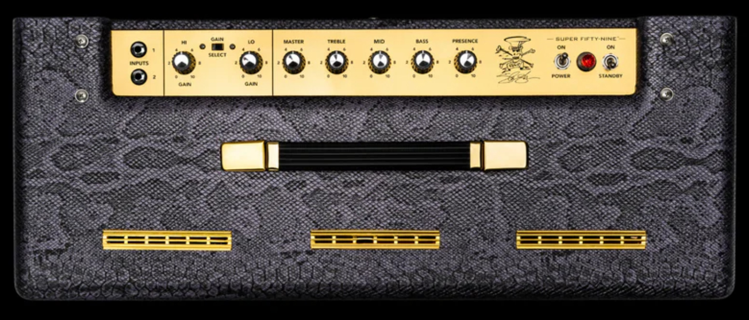 Magnatone Slash Super Fifty-nine M80 212 Combo Signature 45w El84 2x12 Purple Python - Combo voor elektrische gitaar - Variation 1