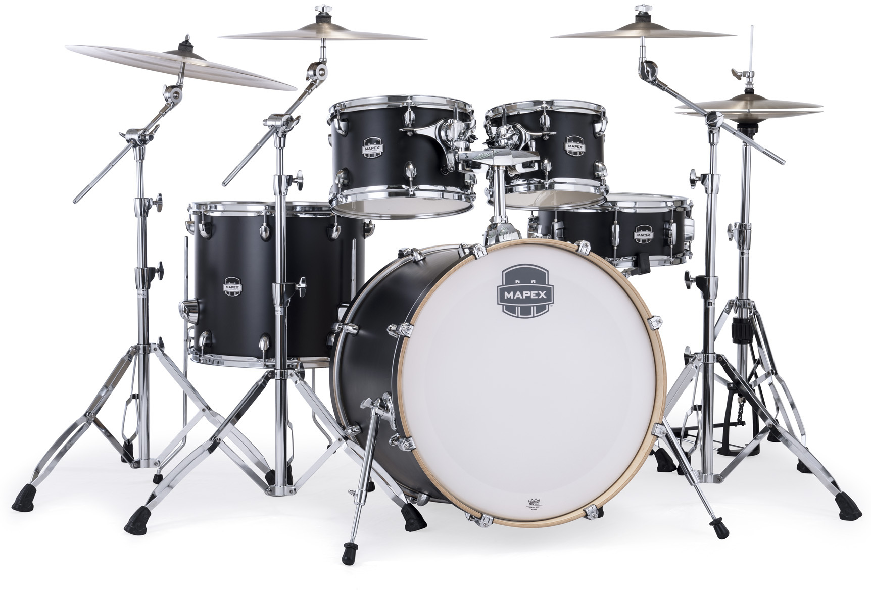 Mapex Mars Maple 22'' / 5f - 5 FÛts - Matte Black - Rock drumstel - Main picture