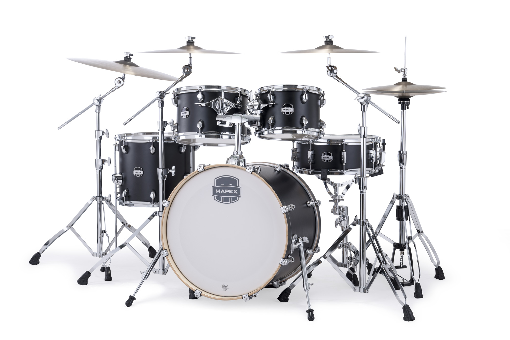 Mapex Mars Maple 20'' / 5f - 5 FÛts - Matte Black - Fusion drumstel - Variation 1