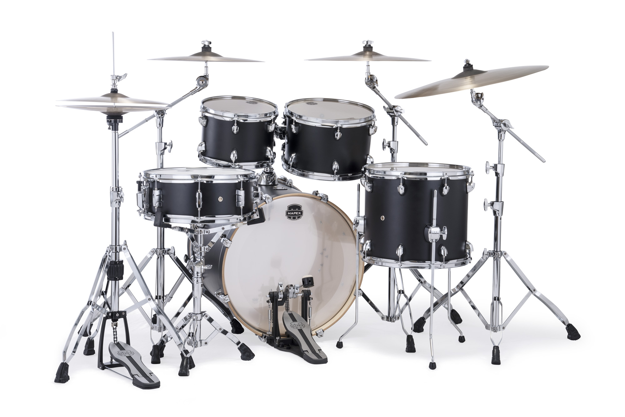 Mapex Mars Maple 20'' / 5f - 5 FÛts - Matte Black - Fusion drumstel - Variation 2