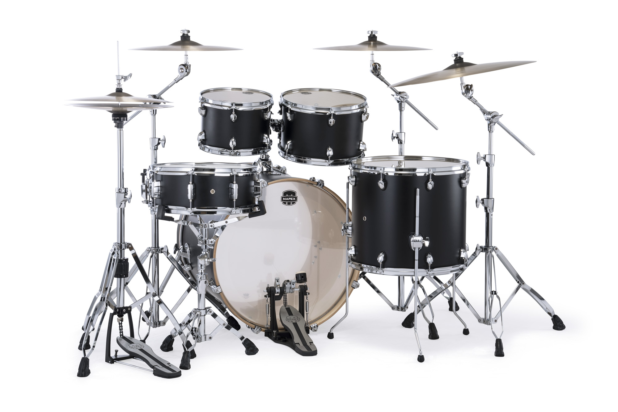 Mapex Mars Maple 22'' / 5f - 5 FÛts - Matte Black - Rock drumstel - Variation 2