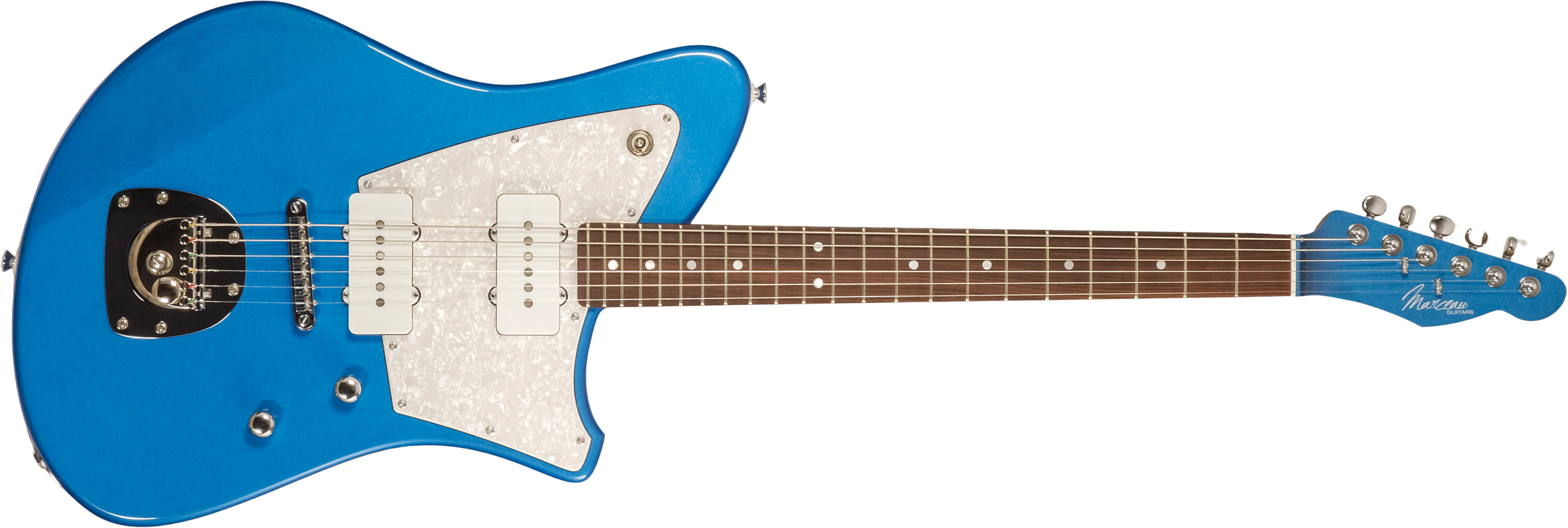 Marceau Guitars Deferlante Standard 2s Trem Pf #s71624 - Lake Placid Blue - Retro-rock elektrische gitaar - Main picture