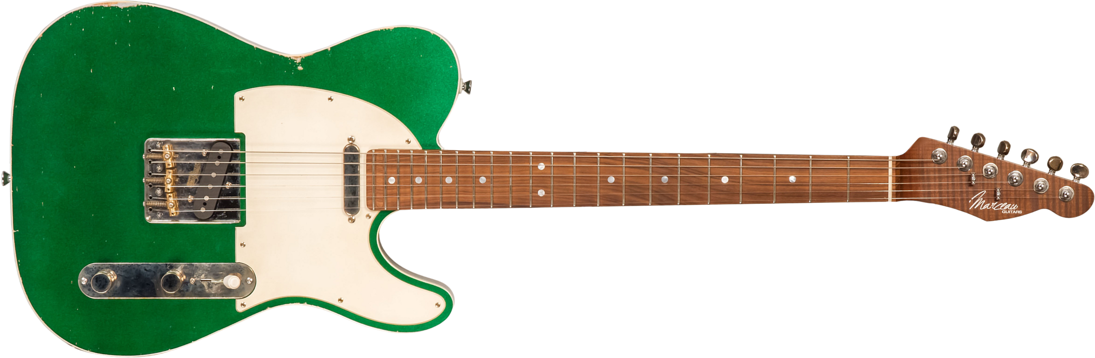 Marceau Guitars Elegante Traditional 2s Ht Pf #t316124 - Heavy Relic Candy Green - Televorm elektrische gitaar - Main picture