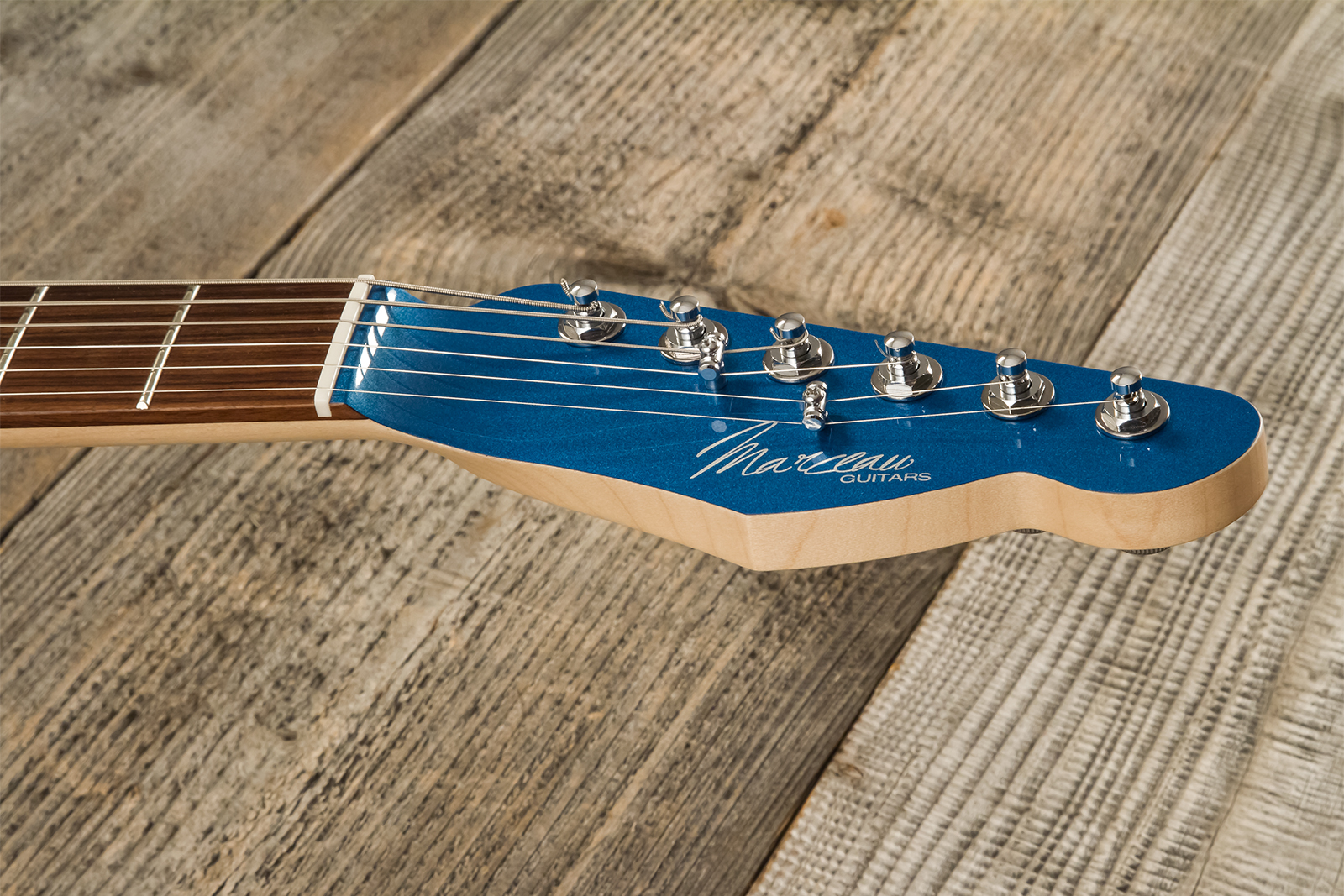 Marceau Guitars Deferlante Standard 2s Trem Pf #s71624 - Lake Placid Blue - Retro-rock elektrische gitaar - Variation 10