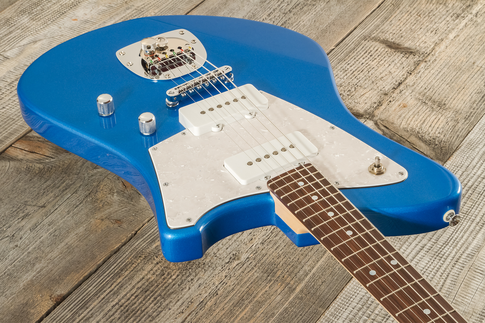 Marceau Guitars Deferlante Standard 2s Trem Pf #s71624 - Lake Placid Blue - Retro-rock elektrische gitaar - Variation 3