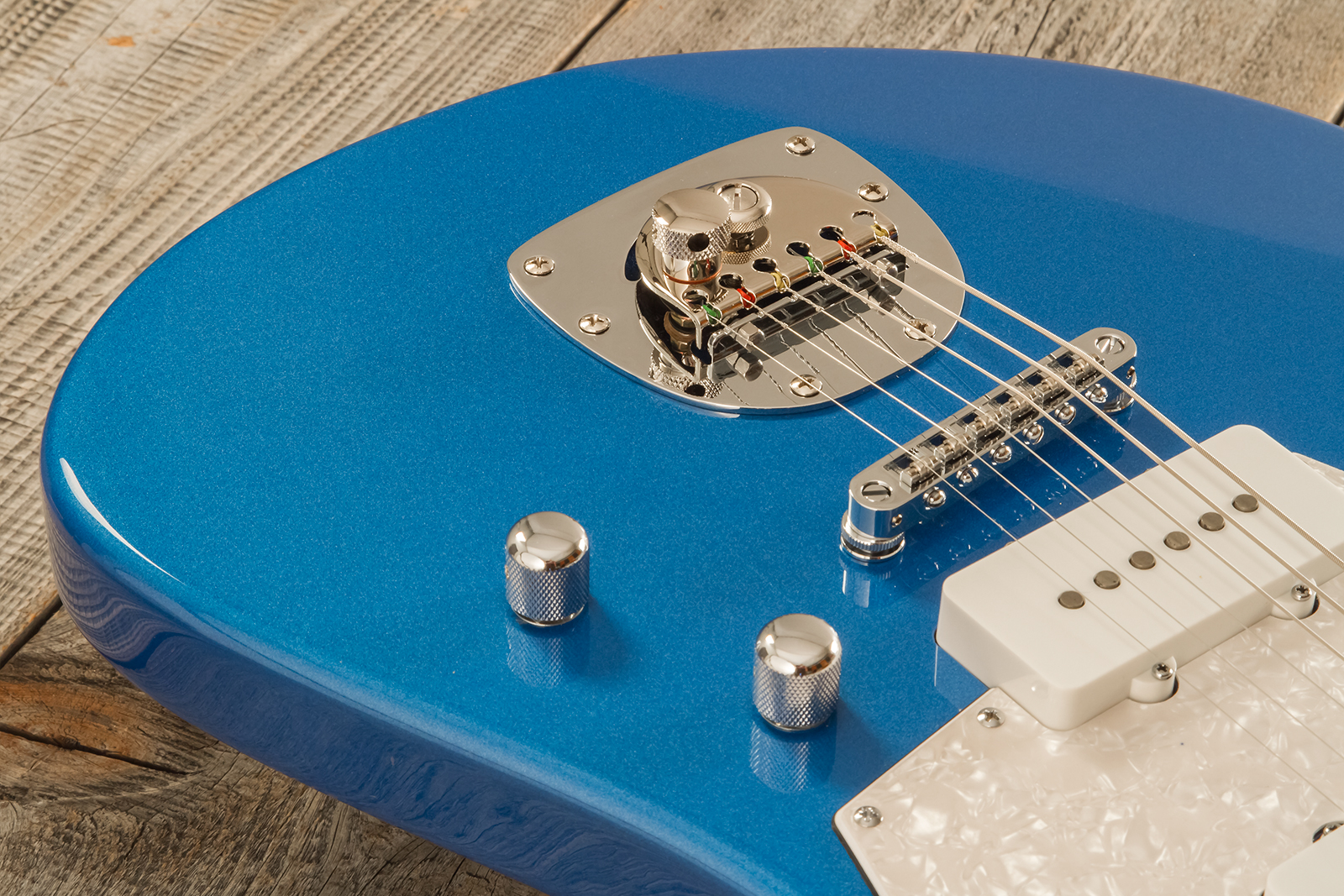 Marceau Guitars Deferlante Standard 2s Trem Pf #s71624 - Lake Placid Blue - Retro-rock elektrische gitaar - Variation 4