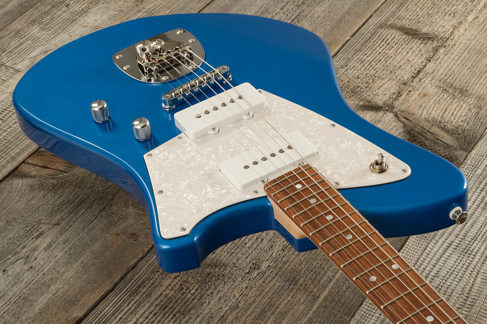 Marceau Guitars Deferlante Standard 2s Trem Pf #s71724 - Lake Placid Blue - Retro-rock elektrische gitaar - Variation 2