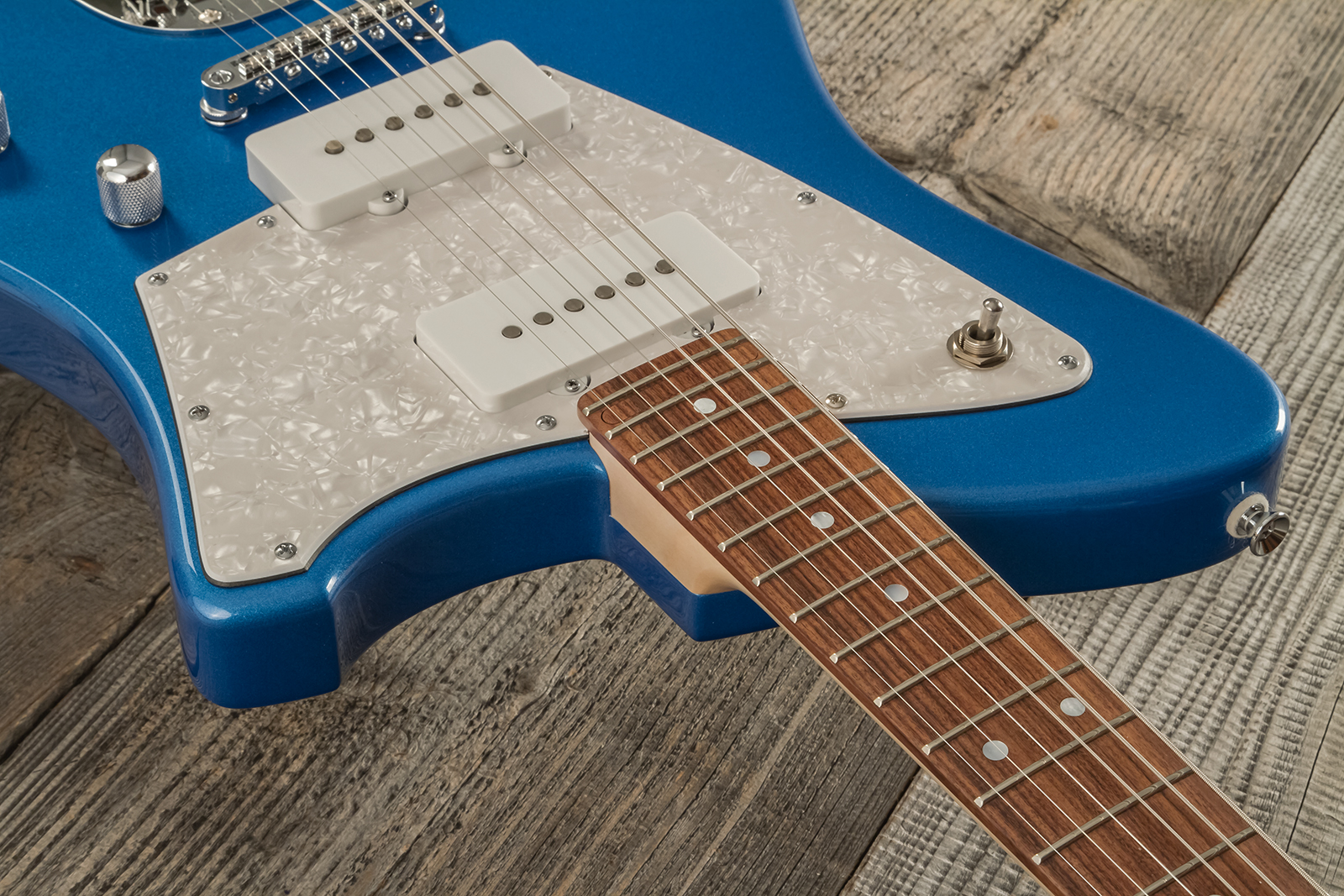 Marceau Guitars Deferlante Standard 2s Trem Pf #s71724 - Lake Placid Blue - Retro-rock elektrische gitaar - Variation 4