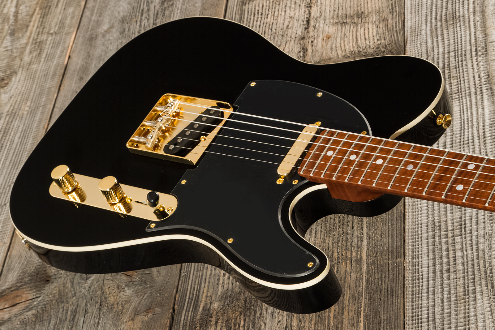 Marceau Guitars Elegante Traditional 2s Ht Mn #t315924 - Black - Televorm elektrische gitaar - Variation 2