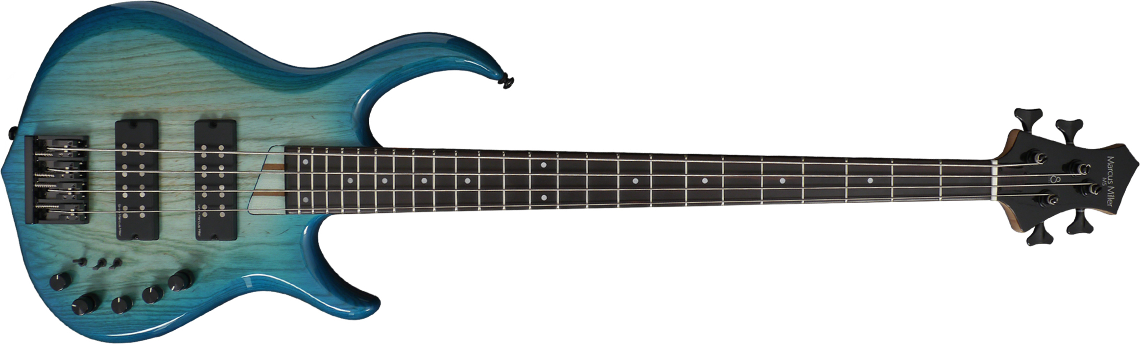Marcus Miller M5 Swamp Ash 4st Active Eb - Transparent Blue - Solid body elektrische bas - Main picture