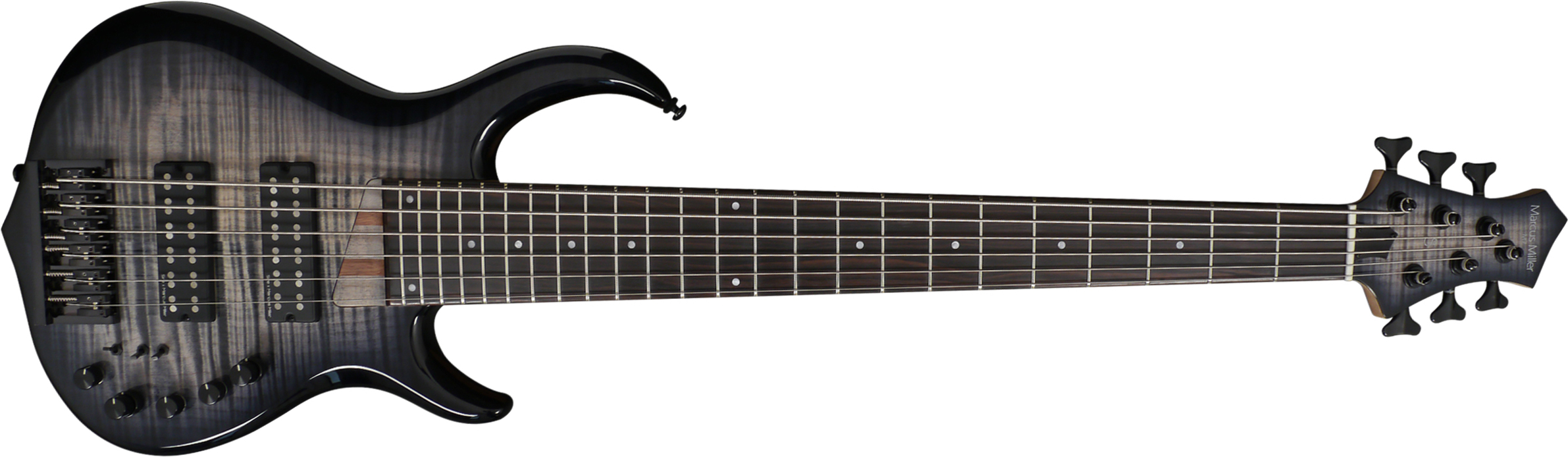 Marcus Miller M7 Alder 6st 2nd Generation 6-cordes Active Eb - Transparent Black - Solid body elektrische bas - Main picture