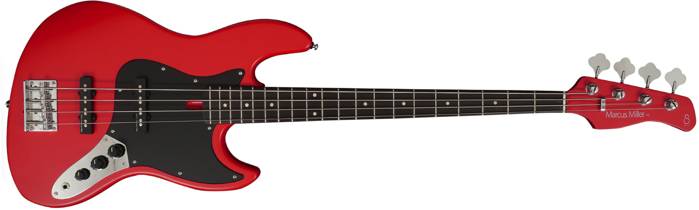 Marcus Miller V3p 4st Rw - Red Satin - Solid body elektrische bas - Main picture