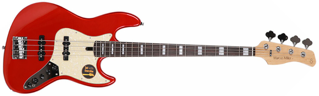 Marcus Miller V7 Alder 4st 2nd Generation 4-cordes Eb Sans Housse - Bright Metallic Red - Solid body elektrische bas - Main picture
