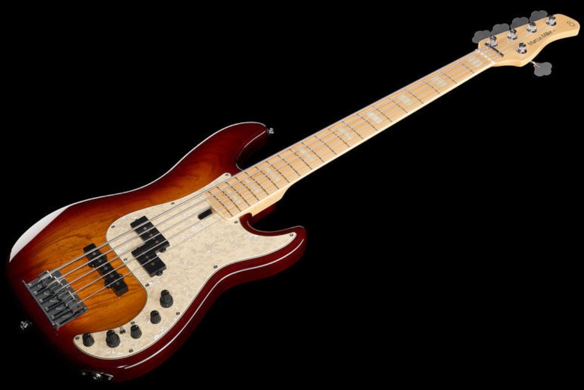 Marcus Miller P7 Swamp Ash 5st Mn +housse - Tobacco Sunburst - Solid body elektrische bas - Variation 1