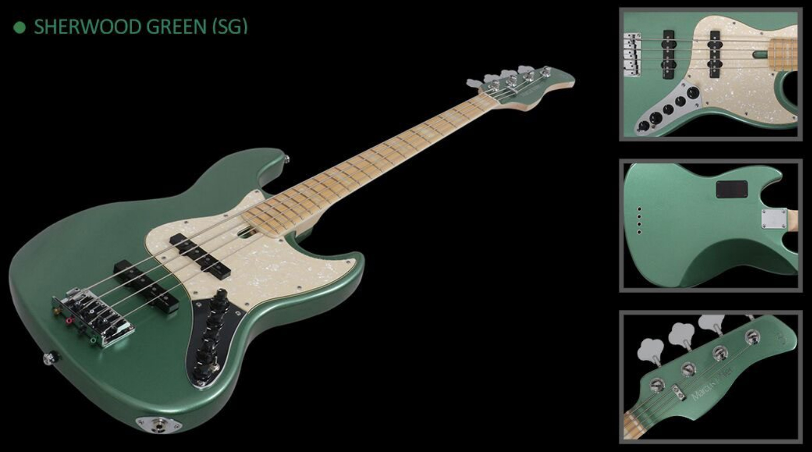Marcus Miller V7 Swamp Ash 5st 2nd Generation 5-cordes Mn Sans Housse - Sherwood Green - Solid body elektrische bas - Variation 1